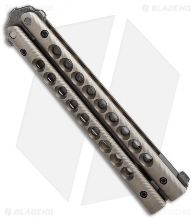 Biegler Bladeworks Custom Zukuri Titanium Balisong (4.4" Acid Stonewash)