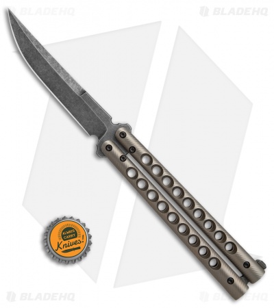 Biegler Bladeworks Custom Zukuri Titanium Balisong (4.4" Acid Stonewash)