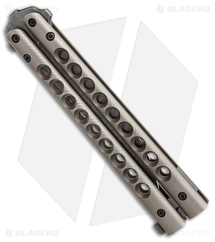Biegler Bladeworks Custom Zukuri Titanium Balisong (4.4" Acid Stonewash)