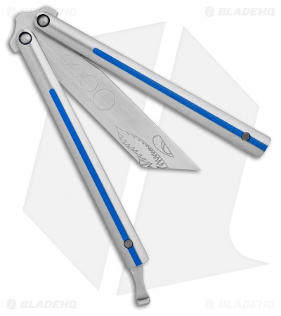 Biegler Bladeworks Sharchon Butterfly Knife Titanium Blue (4.5" Satin)