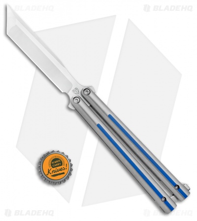 Biegler Bladeworks Sharchon Butterfly Knife Titanium Blue (4.5" Satin)