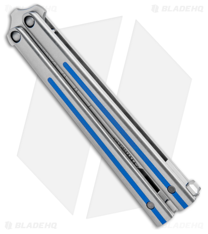 Biegler Bladeworks Sharchon Butterfly Knife Titanium Blue (4.5" Satin)