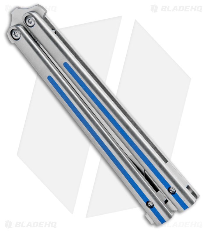 Biegler Bladeworks Sharchon Butterfly Knife Titanium Blue (4.5" Satin)