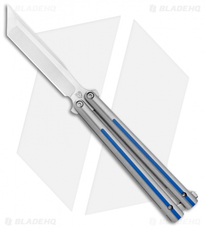 Biegler Bladeworks Sharchon Butterfly Knife Titanium Blue (4.5" Satin)