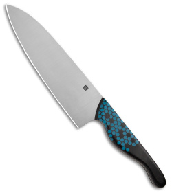 Blue Collar Blades Custom Chef Knife Blue Hex Micarta (7" Satin AEB-L)