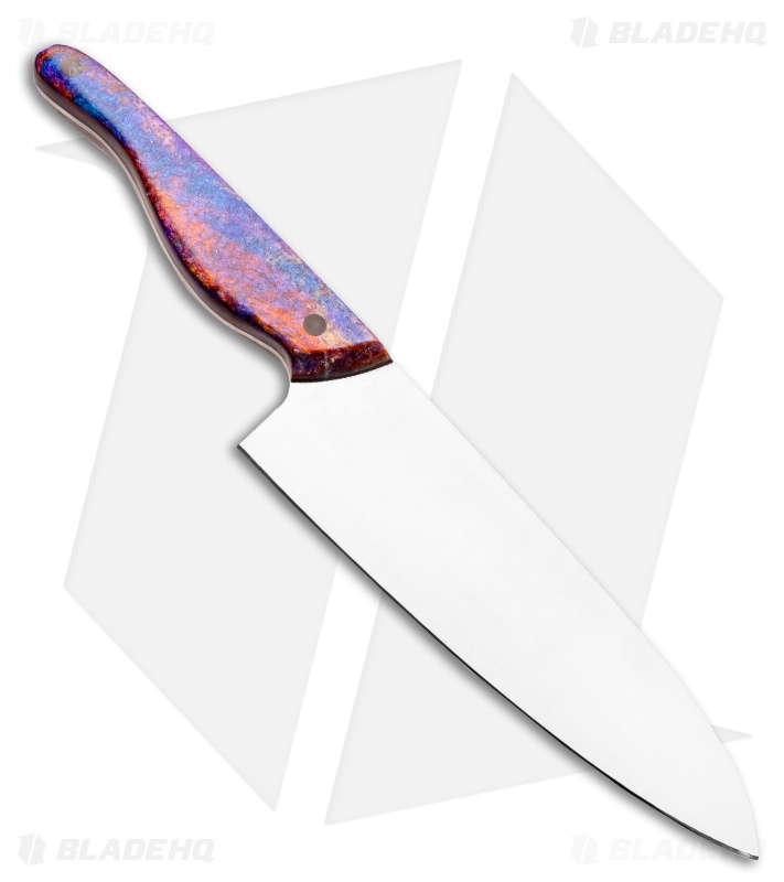 Blue Collar Blades Mule Chef Knife Blue/Puple TiDreams (7" Satin)