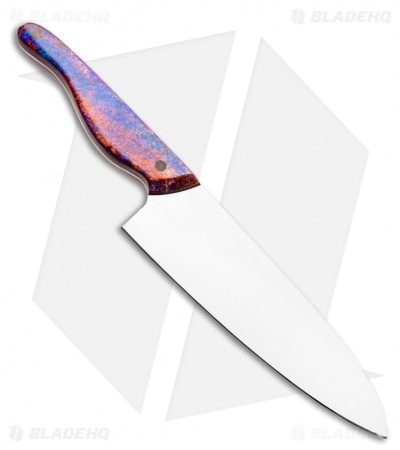 Blue Collar Blades Mule Chef Knife Blue/Puple TiDreams (7" Satin)