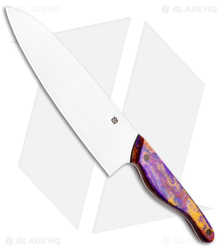 Blue Collar Blades Mule Chef Knife Blue/Puple TiDreams (7" Satin)