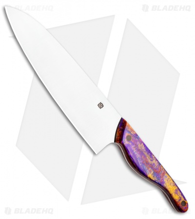 Blue Collar Blades Mule Chef Knife Blue/Puple TiDreams (7" Satin)