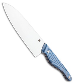 Blue Collar Blades Mule Chef Knife Blue/White G-Carta (7" Satin)