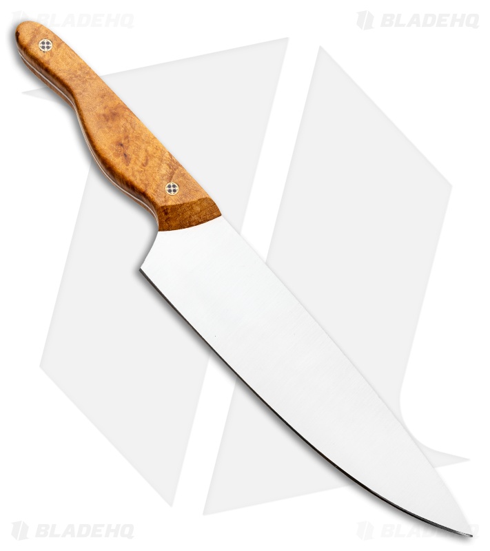Blue Collar Blades Mule Chef Knife Maple Wood w/ Mosaic Pins (8" Satin)