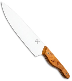 Blue Collar Blades Mule Chef Knife Maple Wood w/ Mosaic Pins (8" Satin)