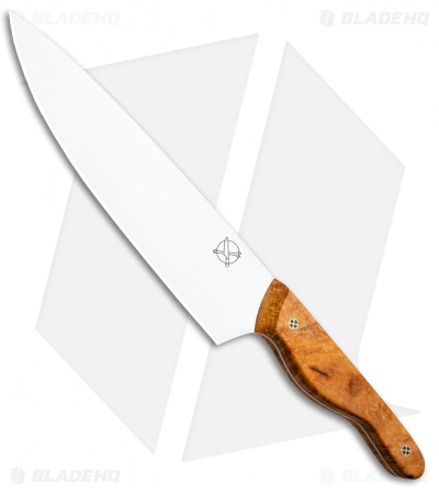 Blue Collar Blades Mule Chef Knife Maple Wood w/ Mosaic Pins (8" Satin)
