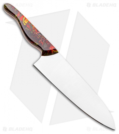 Blue Collar Blades Mule Chef Knife Red/Black Shok (7" Satin)