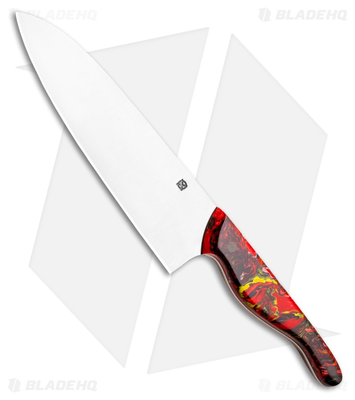 Blue Collar Blades Mule Chef Knife Red/Black Shok (7" Satin)