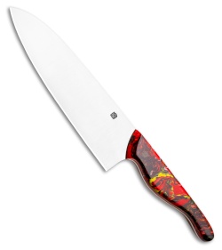 Blue Collar Blades Mule Chef Knife Red/Black Shok (7" Satin)