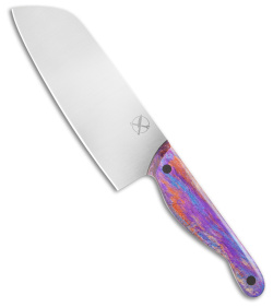 Flare Chef Knife Set, Rainbow Damascus Blades, Cocobolo & black