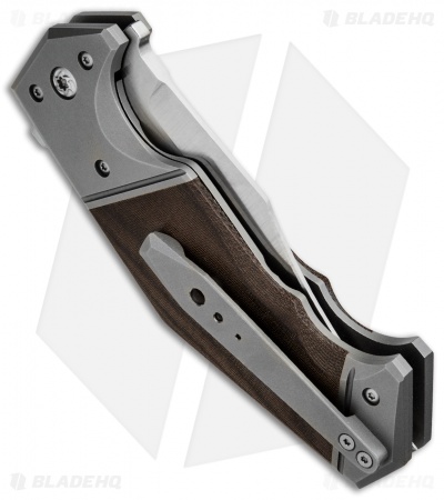 Randy Doucette Outlaw Flipper Liner Lock Knife Green Micarta (4" Satin)