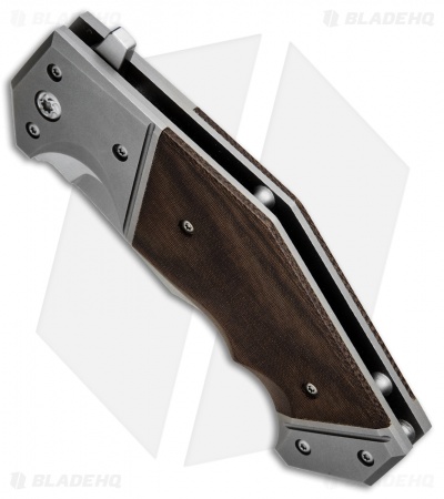 Randy Doucette Outlaw Flipper Liner Lock Knife Green Micarta (4" Satin)