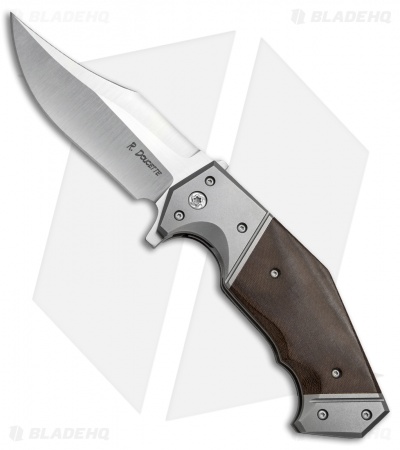 Randy Doucette Outlaw Flipper Liner Lock Knife Green Micarta (4" Satin)