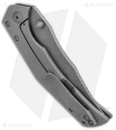 Gavko Custom Thrasher Frame Lock Knife Gray Ti (4" Stonewash)   