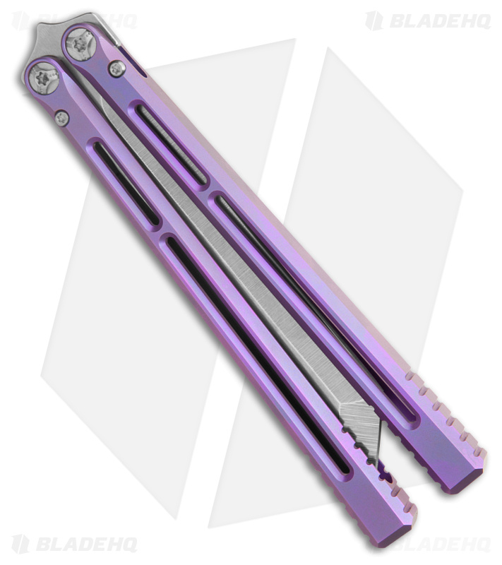 Henninger Designs Telesto Balisong Knife Titanium - Purple