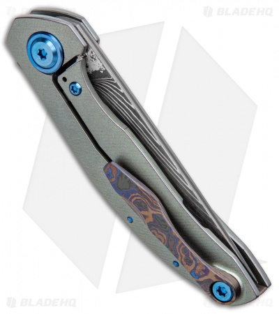Jens Anso Knives Custom Orso Folding Knife Titanium (3" San Mai)