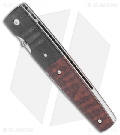 Pardue Custom Liner Lock Knife Snakewood/Micarta (4.4" Satin)