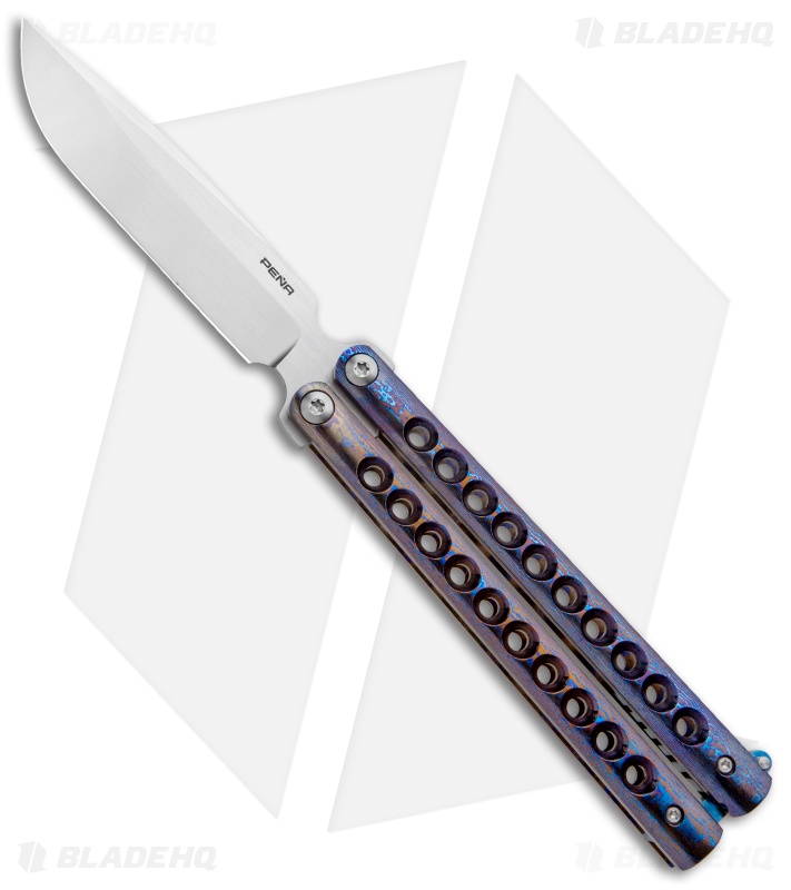 Pena Knives Custom Penasong Butterfly Knife Mokuti (4.5" Satin)