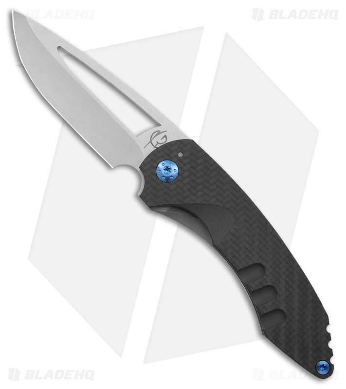 Scorpion 6 Knives Thestral Frame Lock Knife Black/Gray Carbon Fiber (3.5" SW)