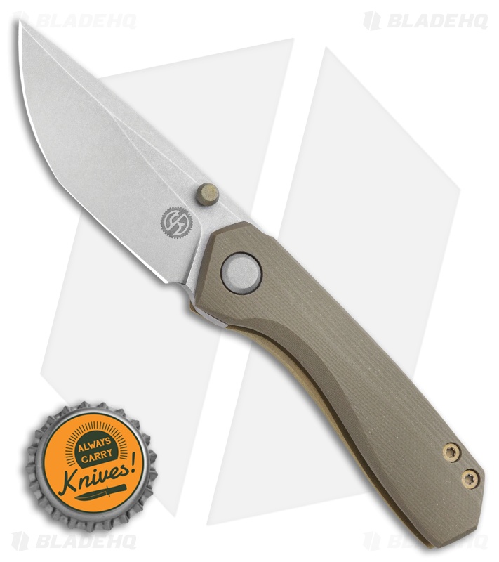 TuffKnives Geoff Blauvelt Custom Mini Continuum Green G-10 (3" Stonewash)