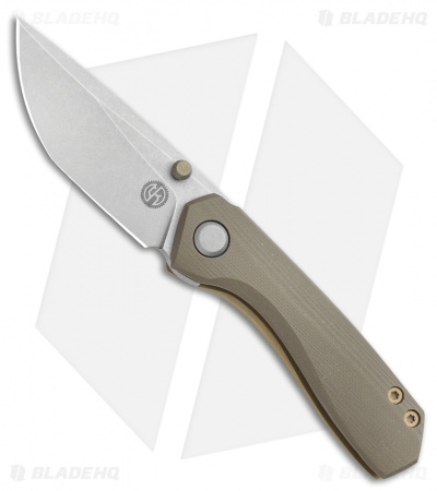 TuffKnives Geoff Blauvelt Custom Mini Continuum Green G-10 (3" Stonewash)