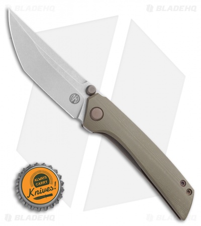  TuffKnives Geoff Blauvelt Custom Prospect-V Knife Green G-10 (3.5" Darkwash)