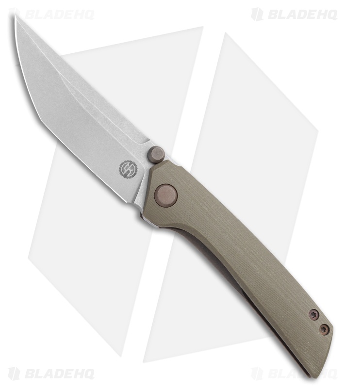  TuffKnives Geoff Blauvelt Custom Prospect-V Knife Green G-10 (3.5" Darkwash)