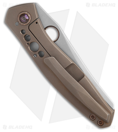 TuffKnives Geoff Blauvelt Custom Prospect-V Knife Bronze Ti (3.5" Stonewash)