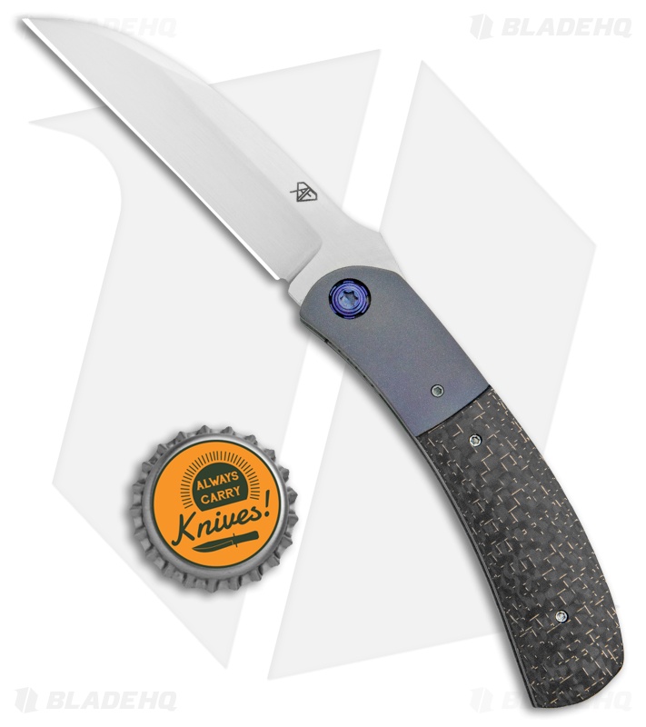 Aaron Frederick Custom Top  Flipper Knife Lightning Strike CF/Ti (3" Satin)