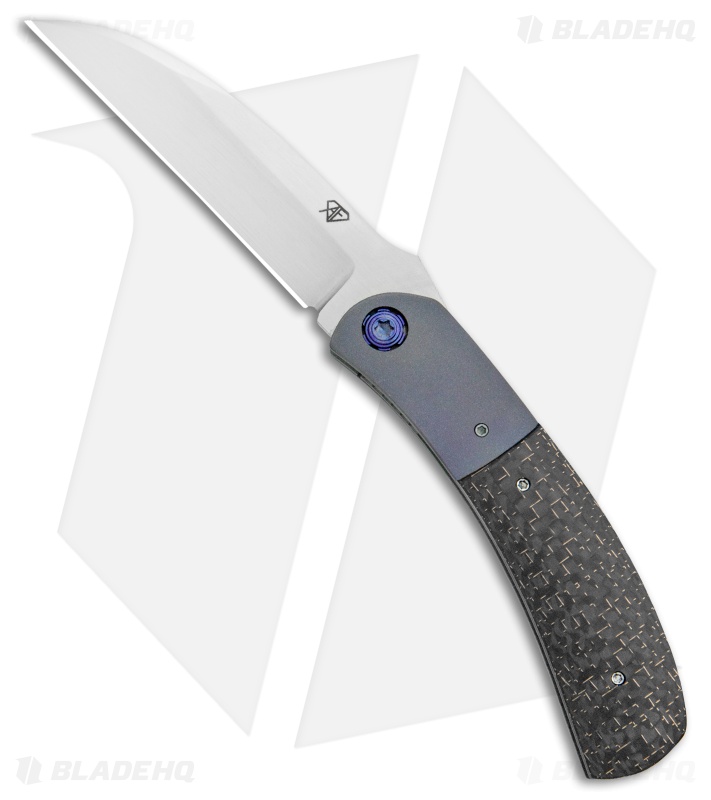 Aaron Frederick Custom Top  Flipper Knife Lightning Strike CF/Ti (3" Satin)