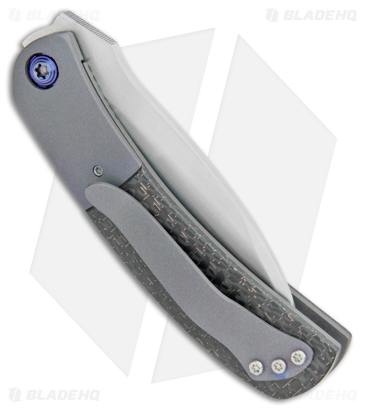 Aaron Frederick Custom Top  Flipper Knife Lightning Strike CF/Ti (3" Satin)
