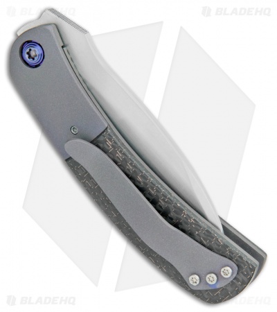 Aaron Frederick Custom Top  Flipper Knife Lightning Strike CF/Ti (3" Satin)