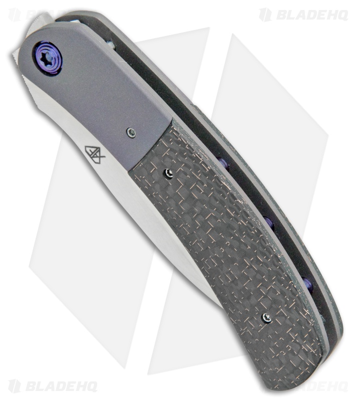 Aaron Frederick Custom Top  Flipper Knife Lightning Strike CF/Ti (3" Satin)