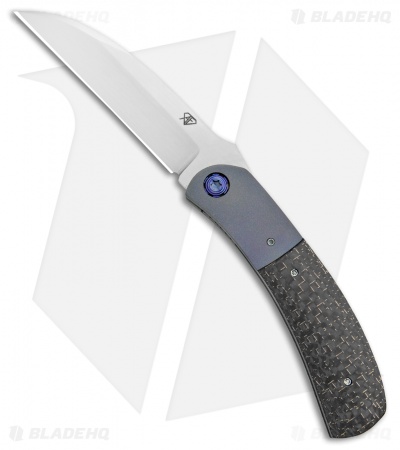 Aaron Frederick Custom Top  Flipper Knife Lightning Strike CF/Ti (3" Satin)