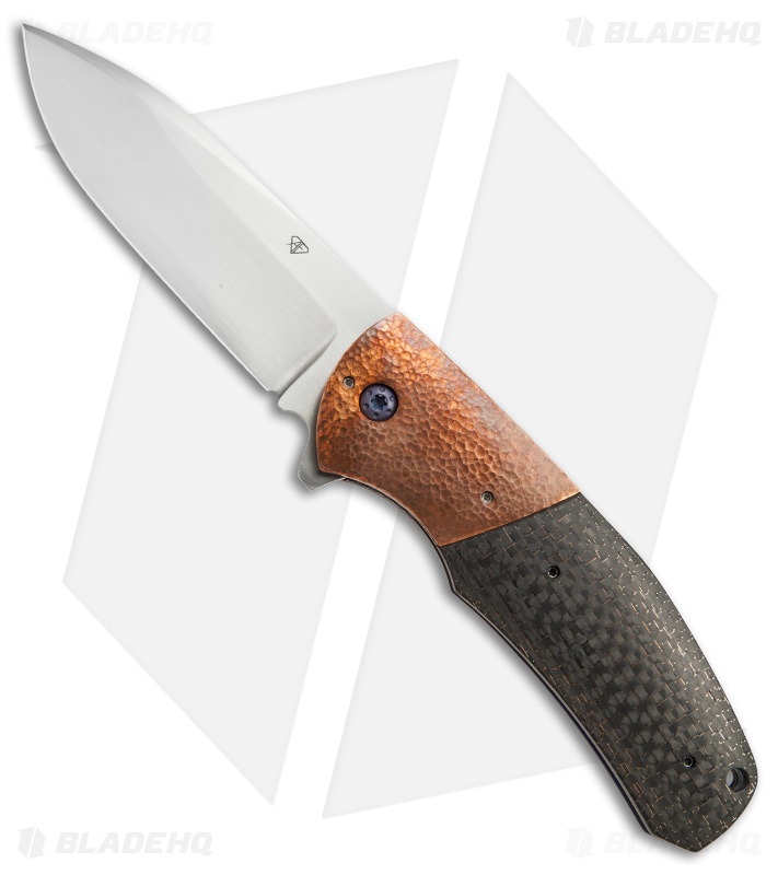 Aaron Fredrick Custom FS-2 Flipper Knife Carbon Fiber/Copper (3.75" Satin)