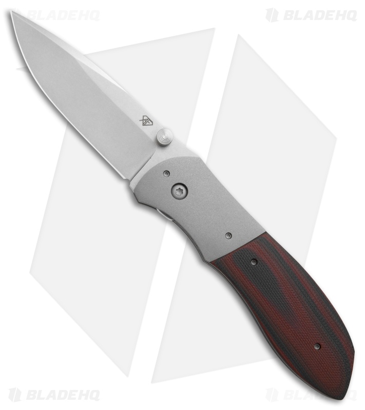 Aaron Fredrick Custom Mathor Liner Lock Knife Red/Black G-10 (3.25" Stonewash)
