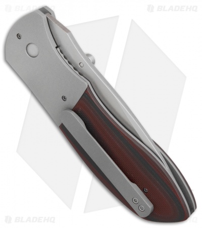 Aaron Fredrick Custom Mathor Liner Lock Knife Red/Black G-10 (3.25" Stonewash)