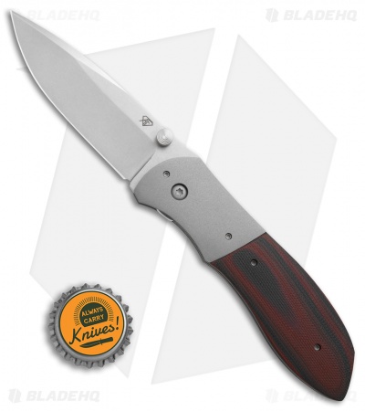Aaron Fredrick Custom Mathor Liner Lock Knife Red/Black G-10 (3.25" Stonewash)