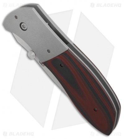 Aaron Fredrick Custom Mathor Liner Lock Knife Red/Black G-10 (3.25" Stonewash)