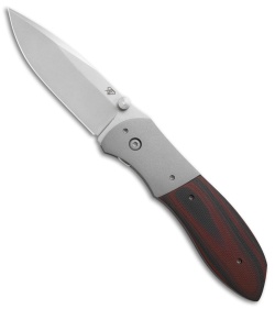 Aaron Fredrick Custom Mathor Liner Lock Knife Red/Black G-10 (3.25" Stonewash)