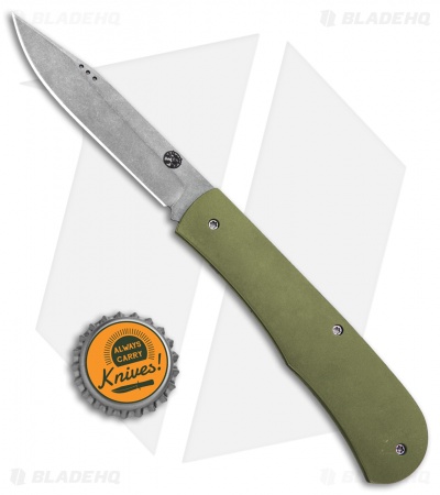 Trash Panda Knives Kit Slip Joint Green Titanium (3.5" Stonewash)