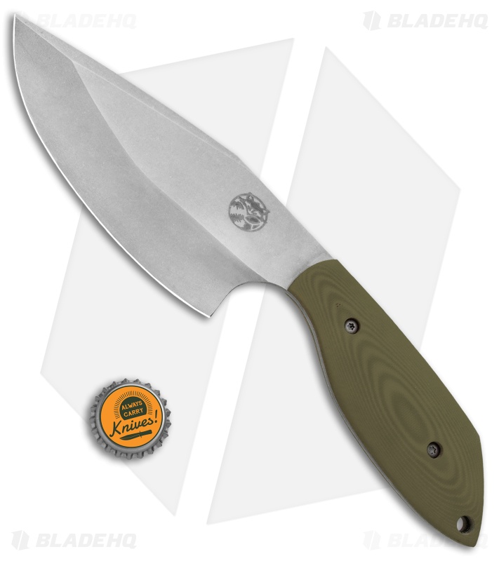 Aaron Frederick / Trash Panda Knives Panda-1 Fixed Blade Knife Green G-10
