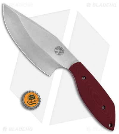 Trash Panda Knives Panda-1 Fixed Blade Knife Red G-10 (5.75" Stonewash)